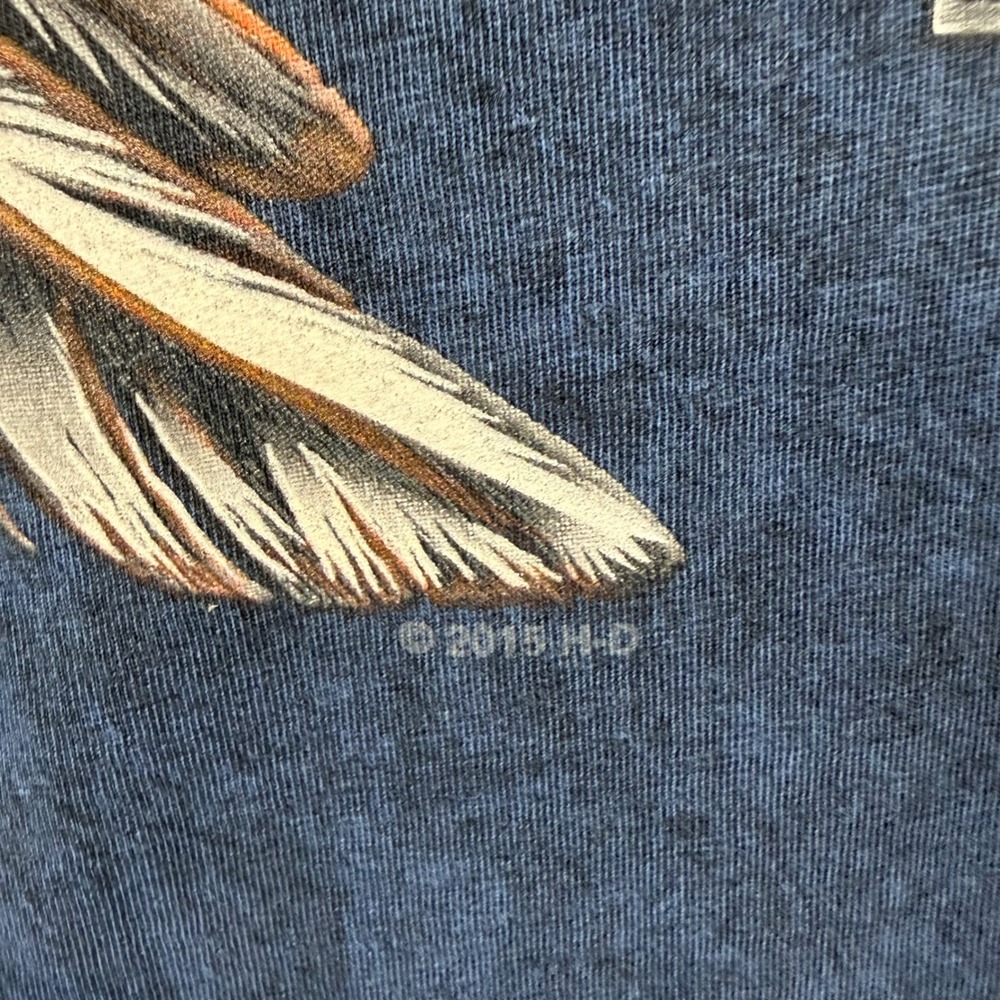 Harley Davidson Mens Sturgis 75th Anniversary T-Shirt Deadwood SD Eagle Blue XL - Picture 4 of 6